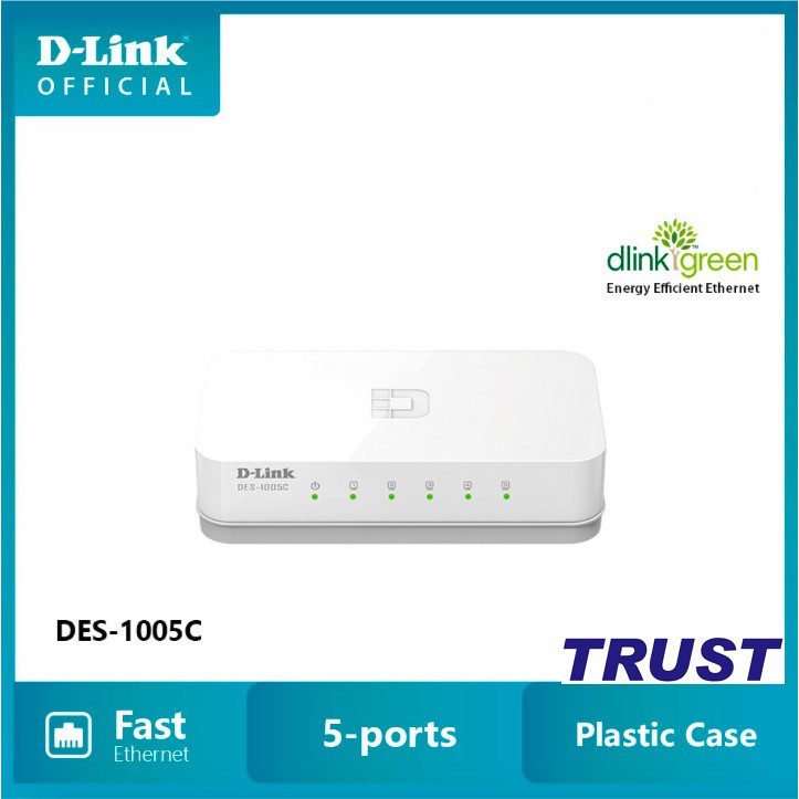 D-Link Switch 5 cổng 10/100Mbps - Thiết bị chuyển mạch D-LINK DES-1005C - Hàng chính hãng