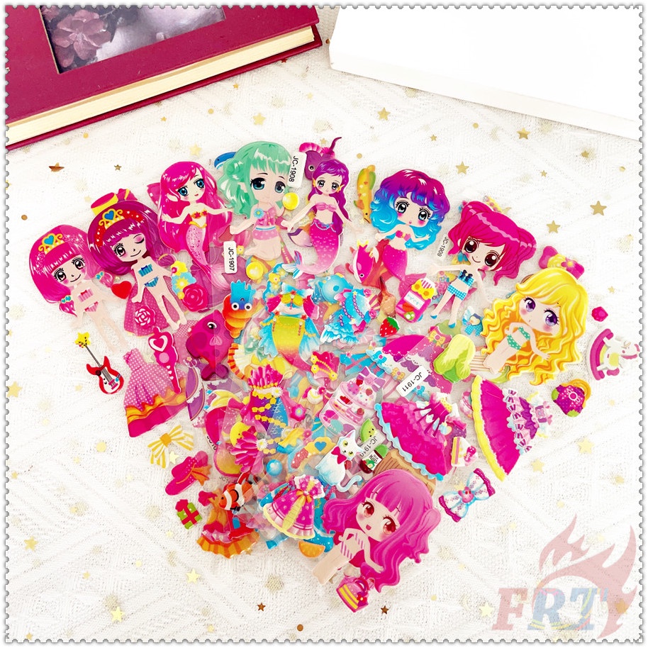 ❀ Miếng Dán Trang Trí Hình Hoạt Hình Xinh Xắn Cho Bé Gái Q-1 DIY ❀ 1 Miếng Dán Bong Bóng 3D Bằng PVC Chống Nước