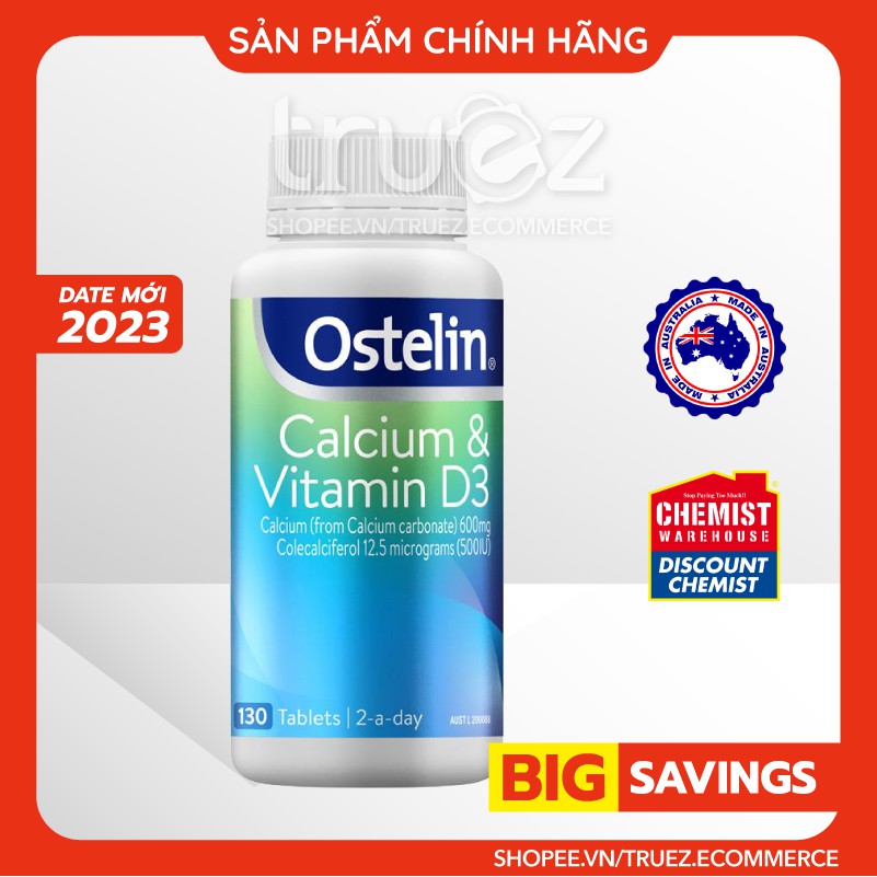 Canxi bầu Ostelin cho bà bầu và sau sinh [ÚC] Ostelin Calcium & Vitamin D3 [Chính hãng]