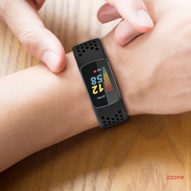 Dây đeo silicon chống nước chống mồ hôi dành cho đồng hồ thông minh Fitbit-Charge 5