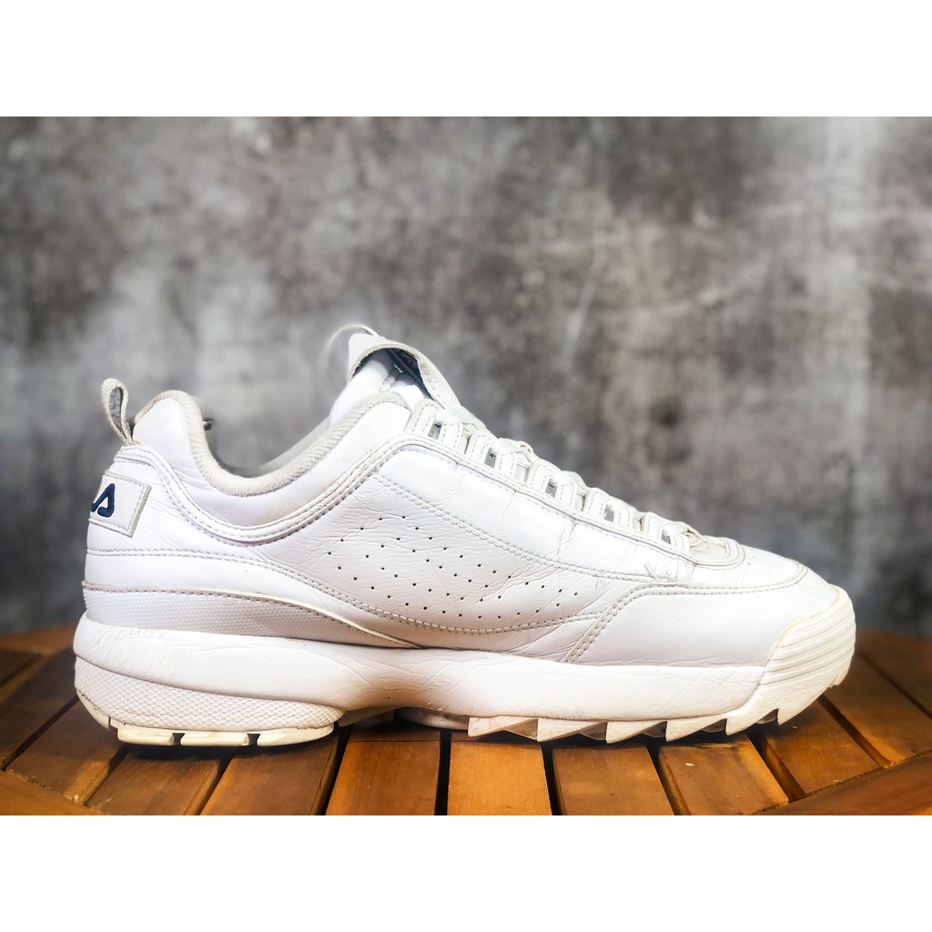 (Size 44) Giày Thể Thao Chính Hãng 2hand FILA DISRUPTOR II 2 WHITE AUTHENTIC ` < *