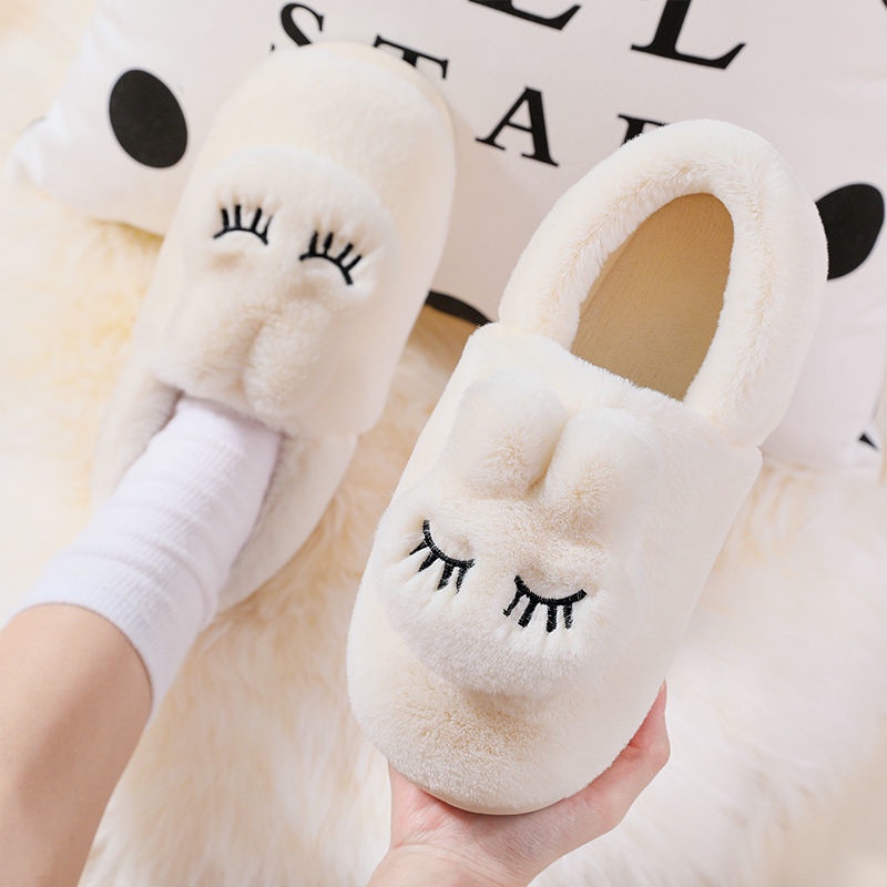 Dép bông đi trong nhà đế dày chống trượt thời trang cho nữ