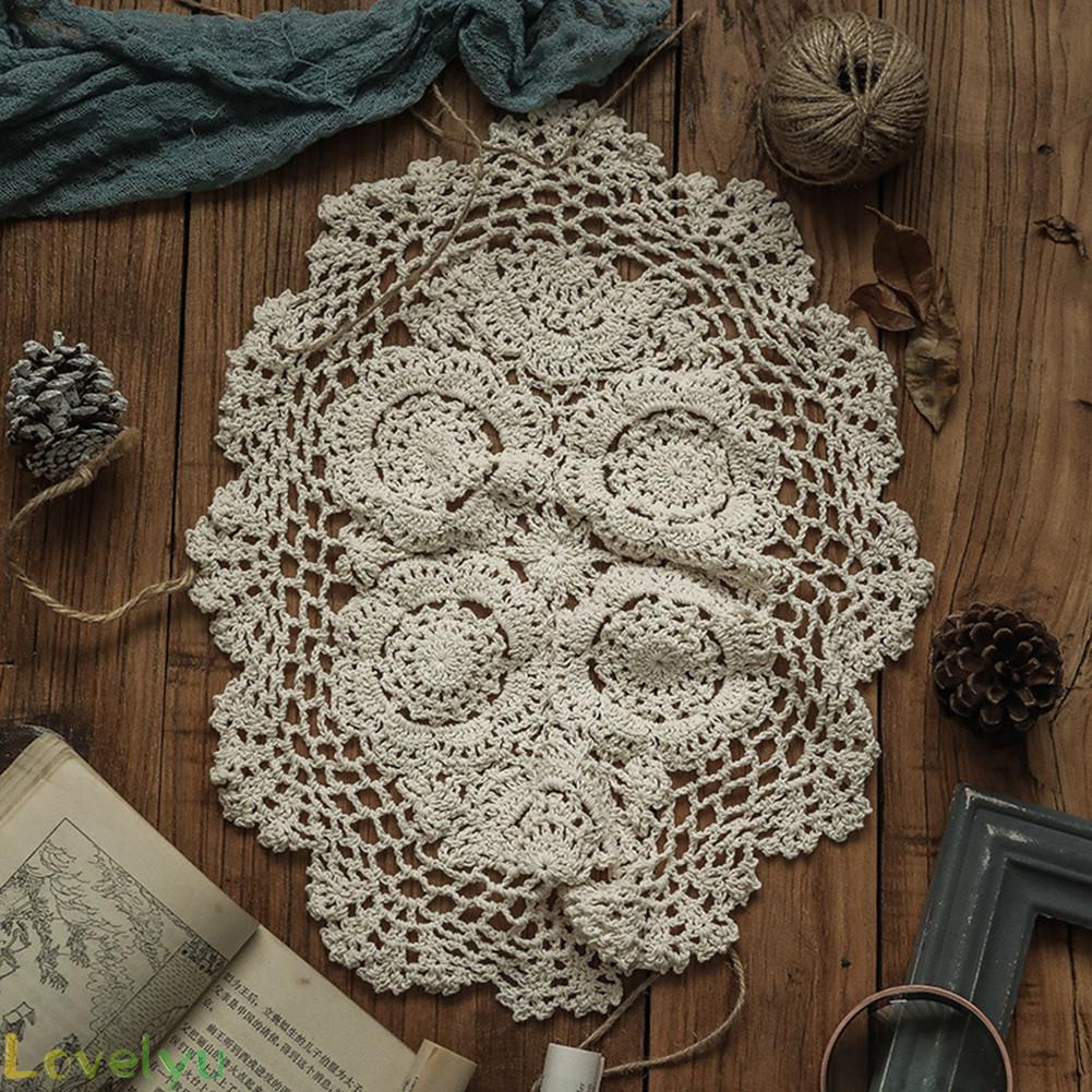 【LOVELYU】Vintage Embroidered Lace Tablecloth Dining Table Runner Cover Wedding Home Decor【Good Quality】
