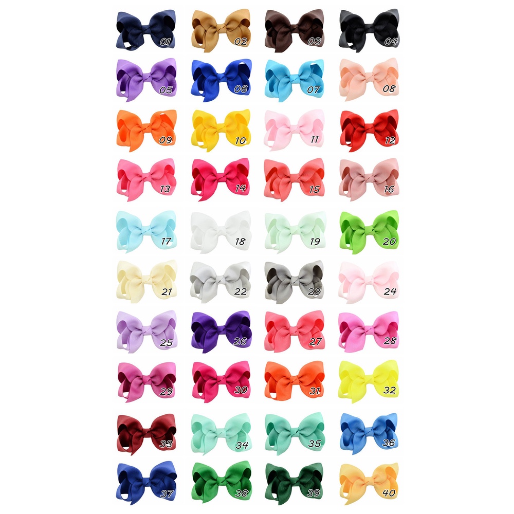 Kẹp tóc nơ KIDSBOWS màu trơn cỡ 3inch thời trang xinh xắn cho bé gái