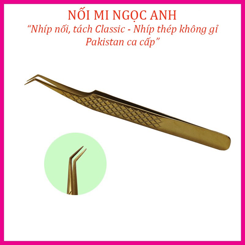 Nhíp tách, nối mi classic vàng pakistan cao cấp