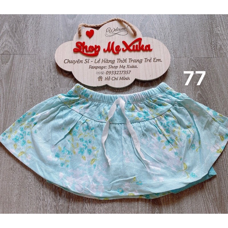 (Size 12-14kg) Chân váy ngắn kèm chip bé gái