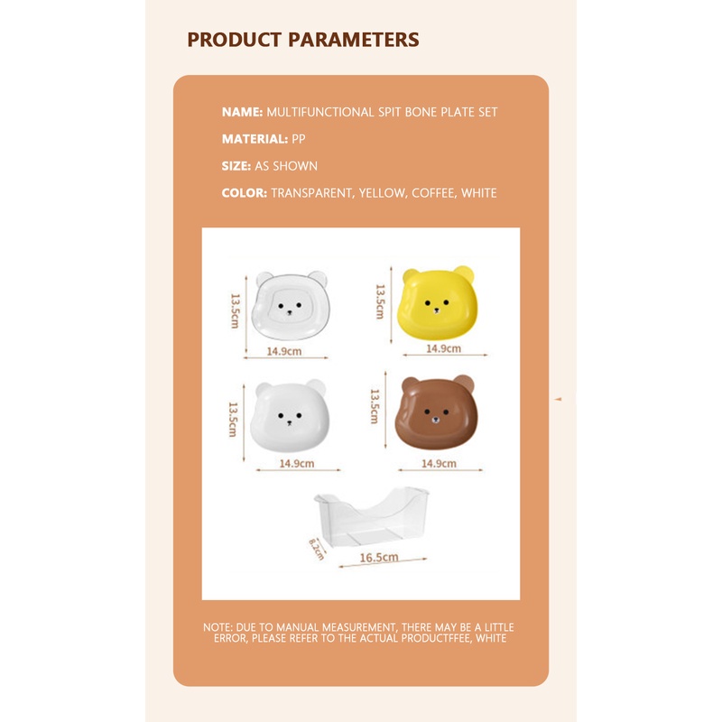 Hàng Có Sẵn Đĩa Ăn Nhẹ Hình Gấu Hoạt Hình Dễ Thương Bàn Ăn Bộ Đồ Ăn Sáng Tạo Đĩa Nhỏ Chống Rơi