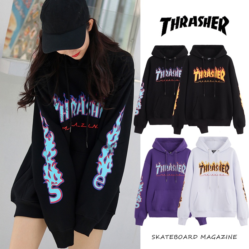 Áo Hoodie có mũ trùm in họa tiết chữ THRASHER phong cách cổ điển dễ phối đồ cho nam và nữ #TW07 | BigBuy360 - bigbuy360.vn