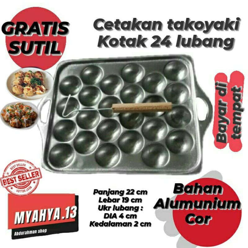 Khuôn Làm Bánh Takoyaki Chống Dính 24 Lỗ