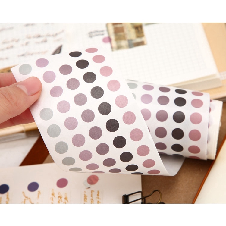 Bộ 336 Cuộn Băng Keo Giấy Washi Họa Tiết Chấm Bi Nhiều Màu Phong Cách Nhật Bản Độc Đáo DIY