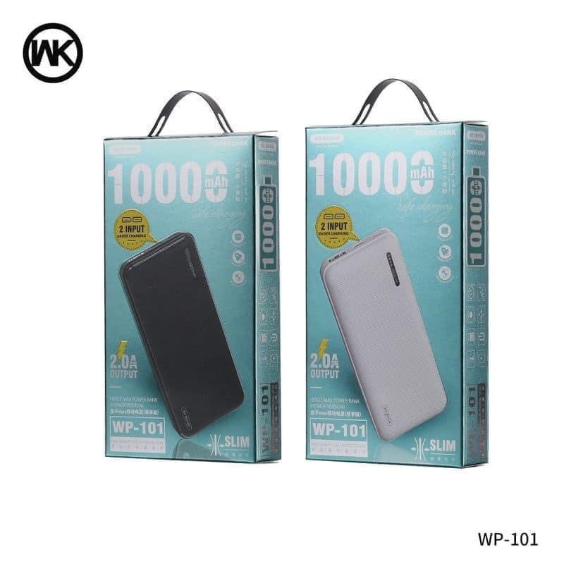 Sạc dự phòng, Pin sạc dự phòng 10000 mAh wk wp-101 chính hãng vỏ pin được phủ một lớp sơn vân nhám sang trọng