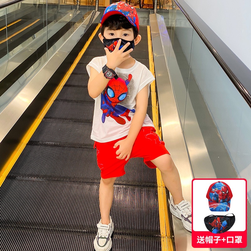 Bộ quần áo siêu nhân nhện cho bé bộ siêu nhân nhện cho bé trai 8-18kg Tunkid chất cotton thoáng mát