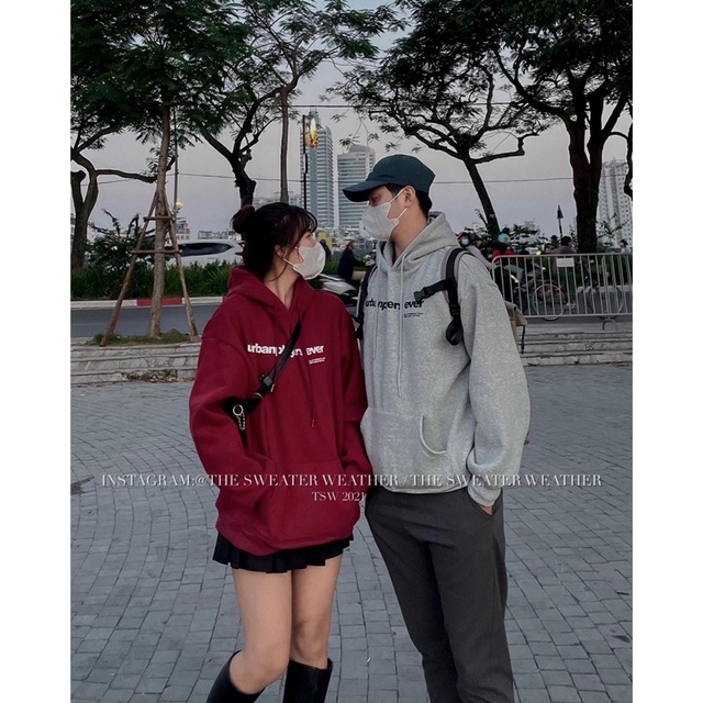 (Ảnh thật) Áo hoodie nỉ bông in chữ Urban player the.sweaterweather TSW