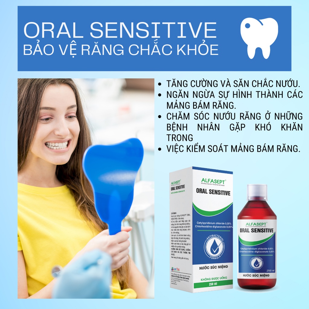 Nước súc miệng ALFASEPT Oral Sensitive 250ml