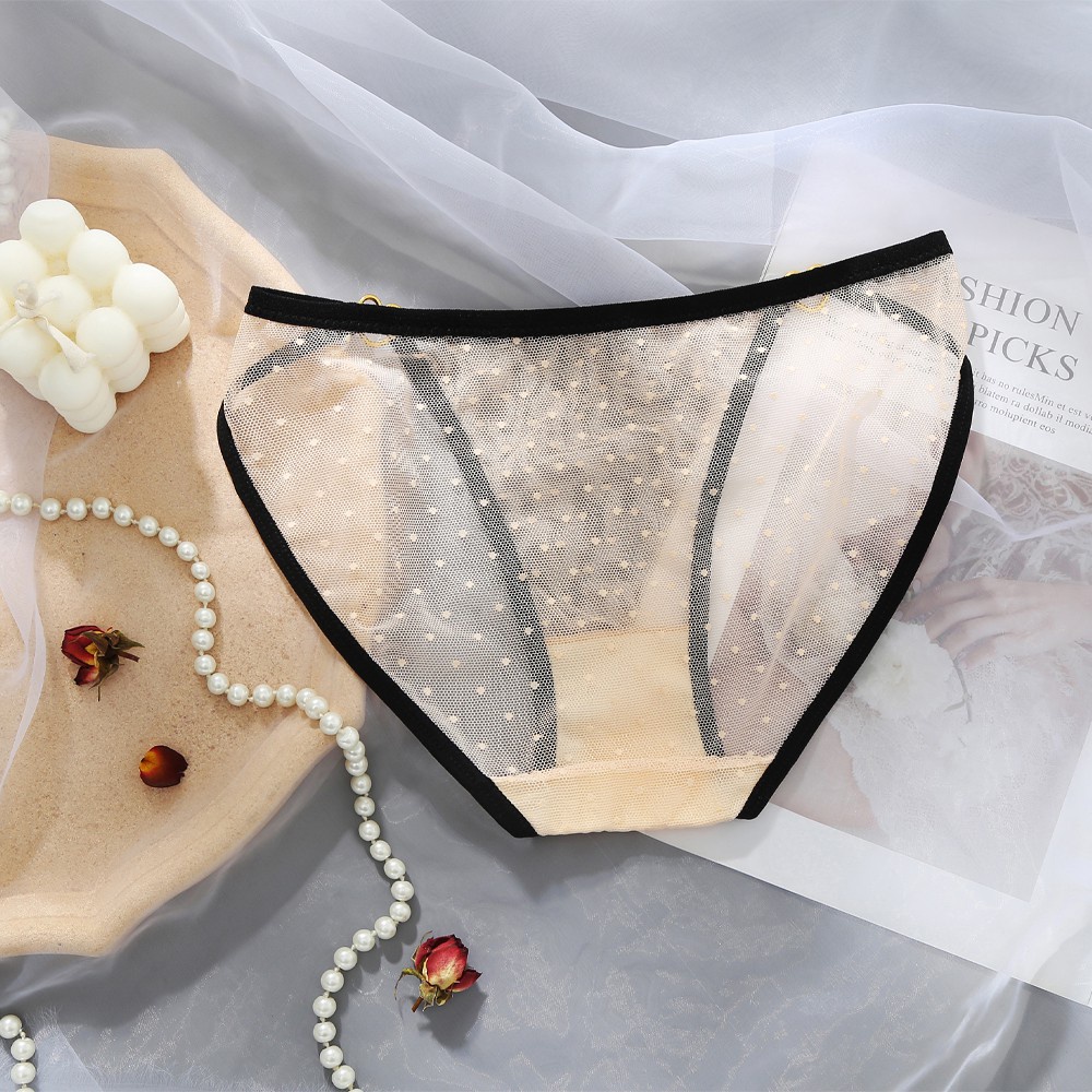 Quần Lót Lọt Khe Eo Thấp Vải Cotton Phối Ren Lưới Trong Suốt Thoáng Khí Nhiều Màu Gợi Cảm Cho Nữ