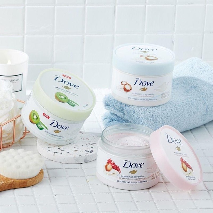 Tẩy Tế Bào Chết Body Dove Bản Thái 298ml Loại Bỏ Lớp Bụi Bẩn Toàn Thân Dưỡng Da Từ Sâu Bên Trong
