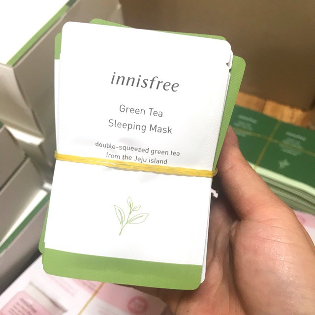 [Chính hãng] Sample Mặt Nạ Ngủ Tái Tạo Tế Bào Da Chiết Suất Từ Trà Xanh Tươi Innisfree Green Tea Sleeping Mask 4ml