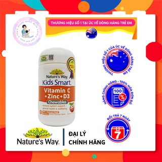 Viên Nhai Nature’s Way Kids Smart Vitamin C+ZinC+D3 Chewable Tablets Bổ Sung Vitamin Cho Bé Phát Triển Toàn Diện 75 Viên