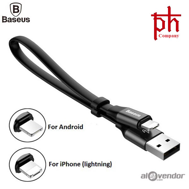 Cáp Ngắn Chính Hãng Baseus 23cm 2IN1 Lightning-Micro Usb