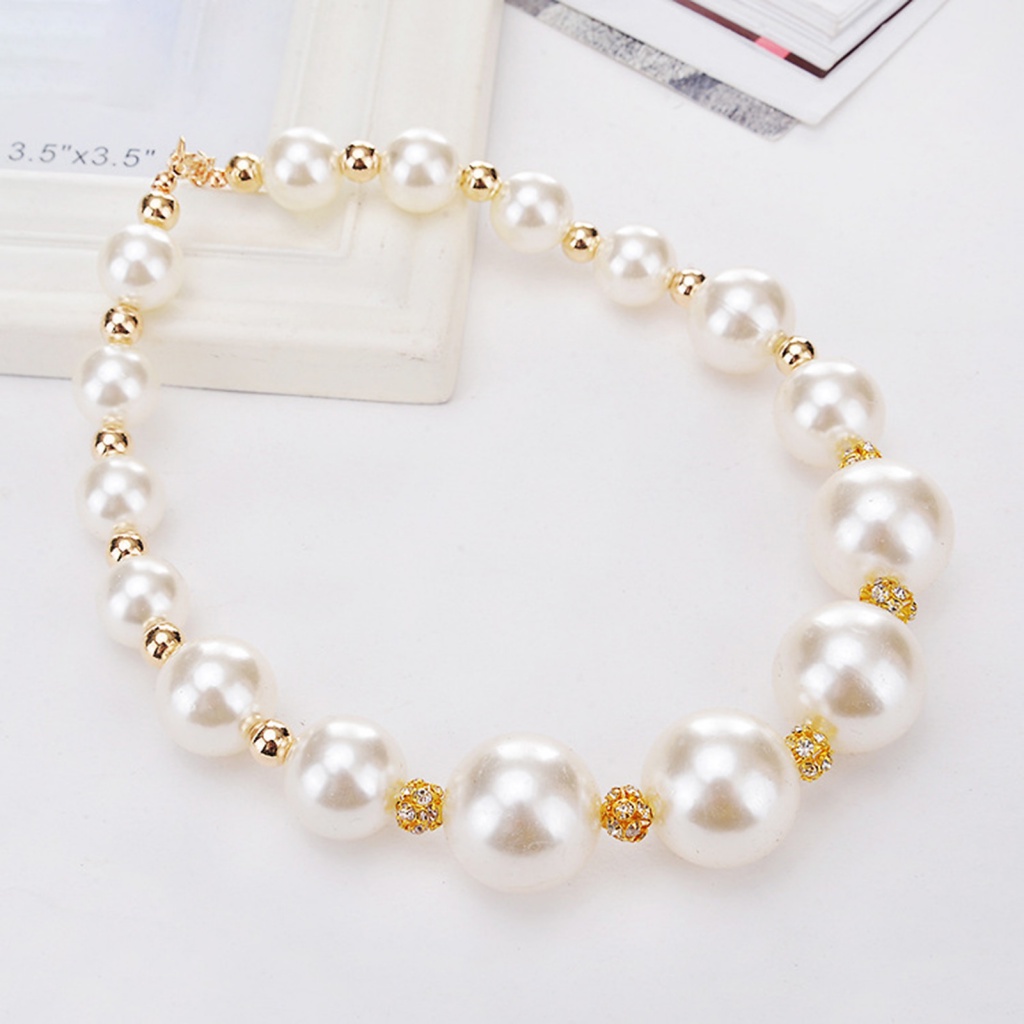 Vòng cổ Cô Dâu Đính Ngọc Trai Giả Cỡ Lớn Thời Trang