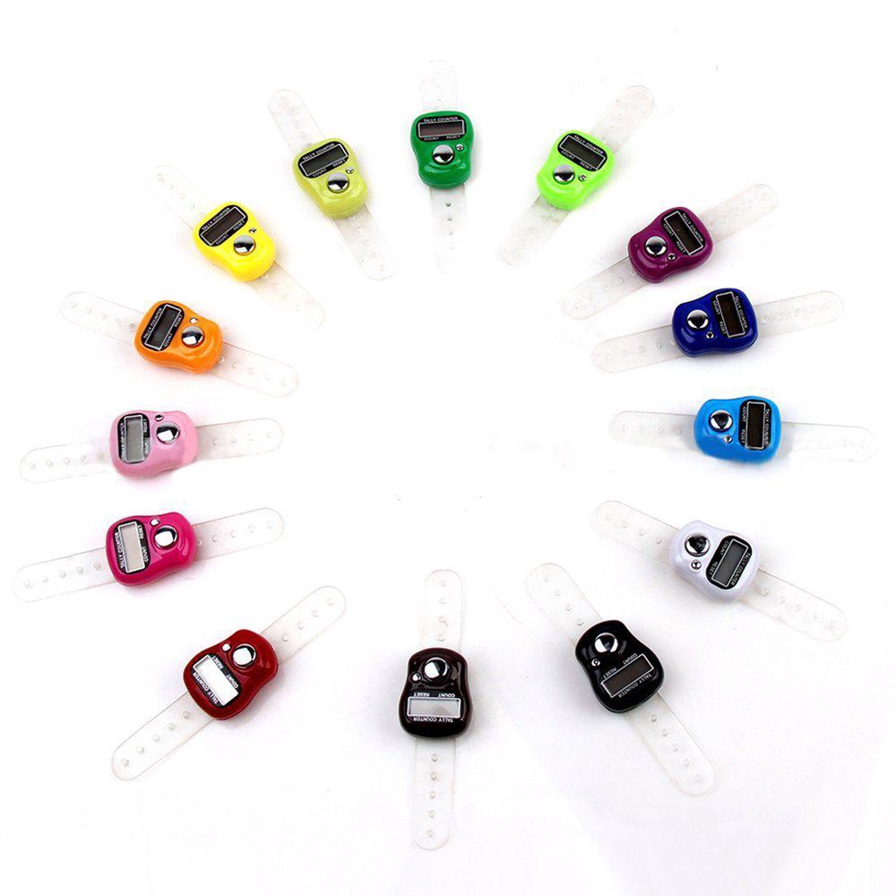 Máy Đếm 4 Số Điện Tử Mini Màu Sắc Ngẫu Nhiên Di Động Tiện Dụng Cho Học Sinh