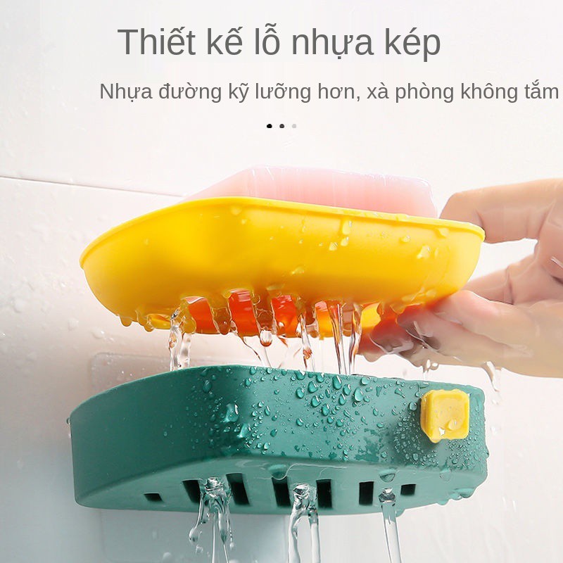 hộp đựng xà phòng đĩa đục lỗ miễn phí cốc hút treo tường tắm hộ gia đình toilet thoát nước đôi sáng tạo