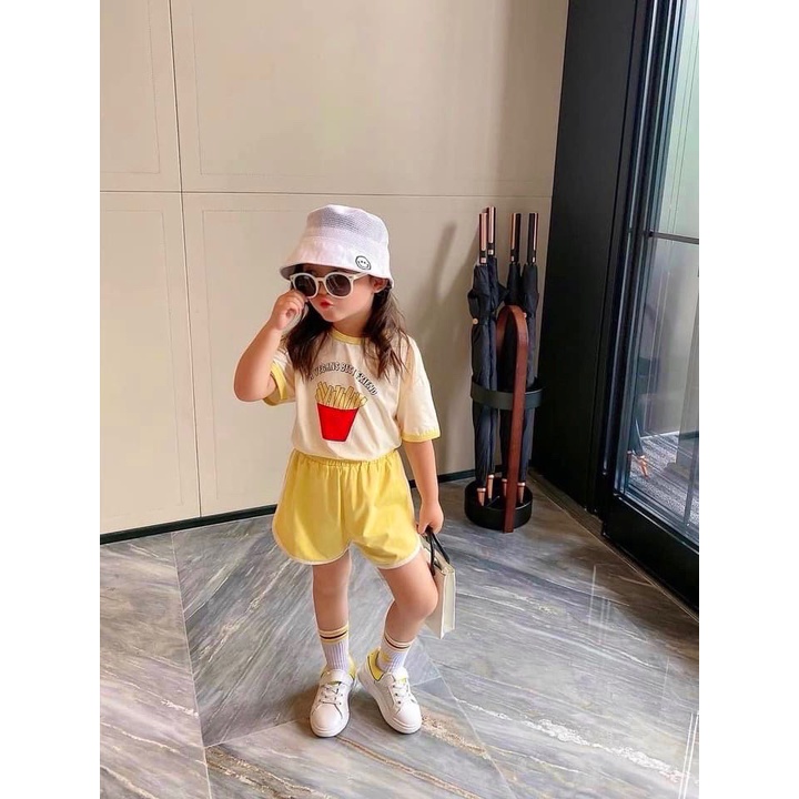 Lyvyshop- (Cotton SG chính phẩm) Bộ cộc tay form Croptop cho bé gái 09-28kg (giá 01 bộ)