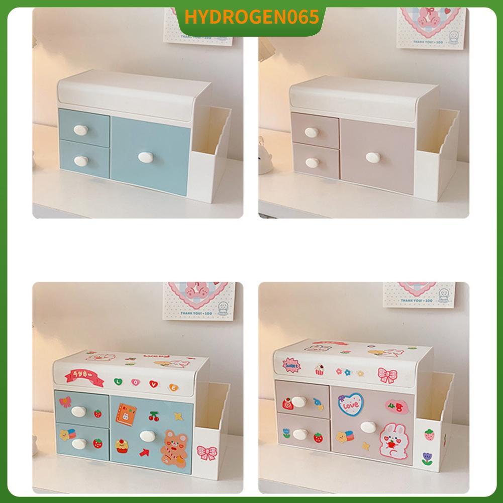 Hộp lưu trữ trên máy tính để bàn Thiết kế ngăn kéo Dung tích lớn Trang trí đơn giản che bụi chăm sóc da Hydrogen065