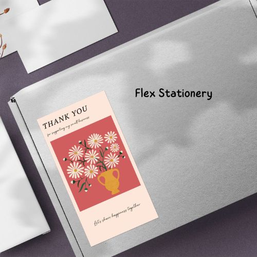 SET 50 MIẾNG NHÃN DÁN HỌA TIẾT HOA CẢM ƠN, DECAL DÁN THANK YOU 5CM*10CM