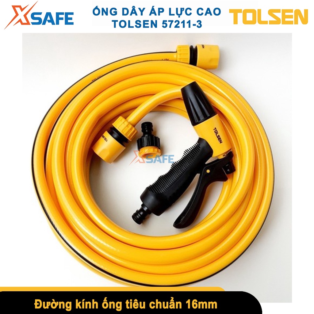 Ống nước áp lực cao PVC TOLSEN 15-30m | ống nhựa pvc đường kính 16mm chịu áp lực 400PSI gọn nhẹ, chống gập gãy [XSAFE]