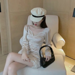 Váy ôm body nhún ngực cổ tim