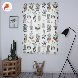 Rèm Cửa Sổ Tiện Lợi Họa Tiết Xương Rồng Xinh Xắn, Tranh Treo Tường Trang Trí Phòng Hot Trend Ins