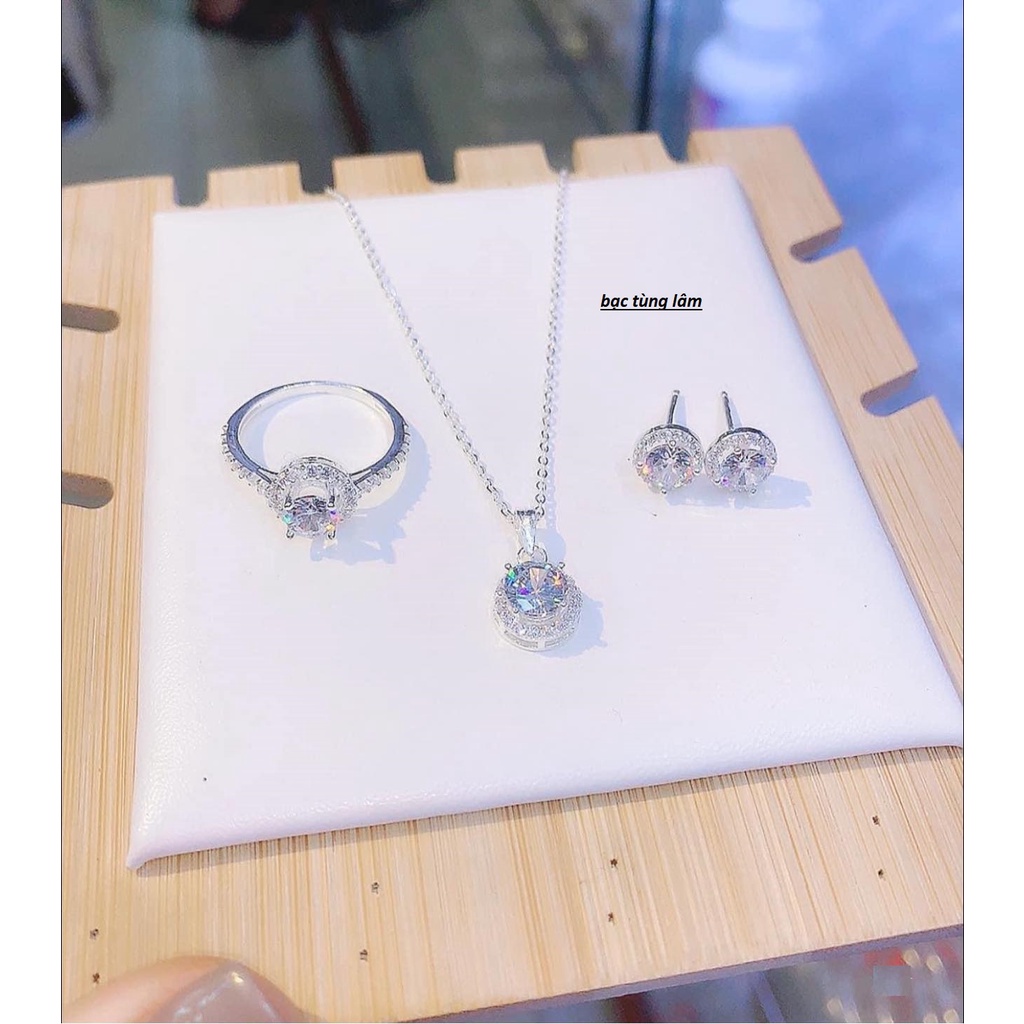 Bộ đá tròn - bộ trang sức nữ chuẩn bạc ta