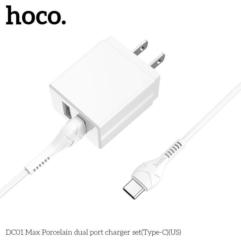 Củ sạc hoco c50 có 2 cổng USB- Cốc sạc hoco đầu ra 2.1A hỗ trợ sạc nhanh.