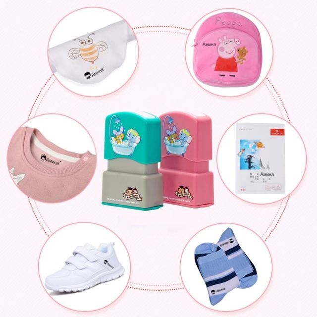 Con dấu Cute Monster - In tên lên quần áo cho bé đến trường không bị thất lạc đồ dùng. Mực dấu không phai khi giặt