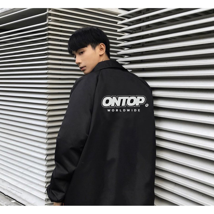 Áo Khoác Dù in chữ Trắng/Phản QuangTrượt Nước Cao Cấp - ONTOP kiểu bomber jacket cả Nam và Nữ đều mặc đư