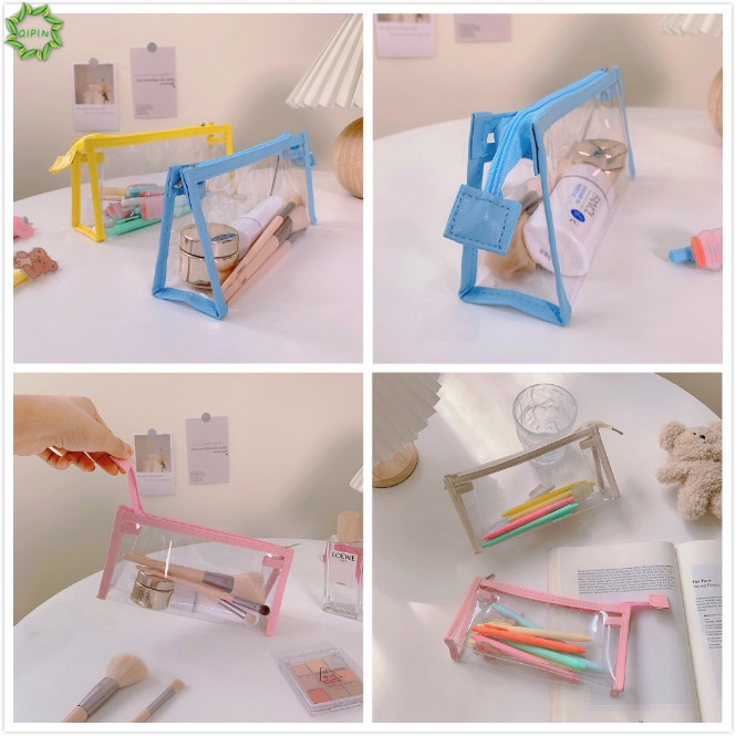 [Hàng mới về] Túi đựng đồ mỹ phẩm bằng PVC trong suốt chống nước sức chứa lớn tiện dụng