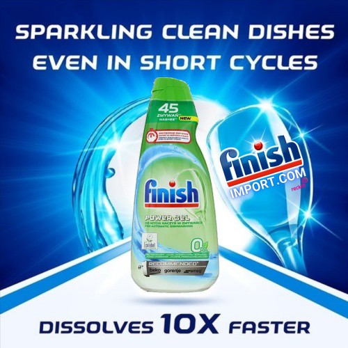 [CHÍNH HÃNG 4 món Finish] Chai 900ml Gel rửa chén Finish All in 1 Max + 2 Chai 400ml Finish (0%) + Hộp 1,5Kg muối Finish