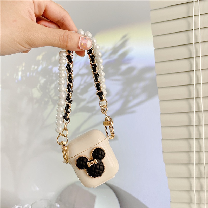 Vỏ Bảo Vệ Hộp Sạc Tai Nghe Airpods 1 2 3 Pro Chống Rơi Hình Hoạt Hình Sáng Tạo Kèm Dây Xích Kim Loại
