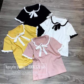 ÁO LEN CỘC TAY CỔ SEN THẮT NƠ