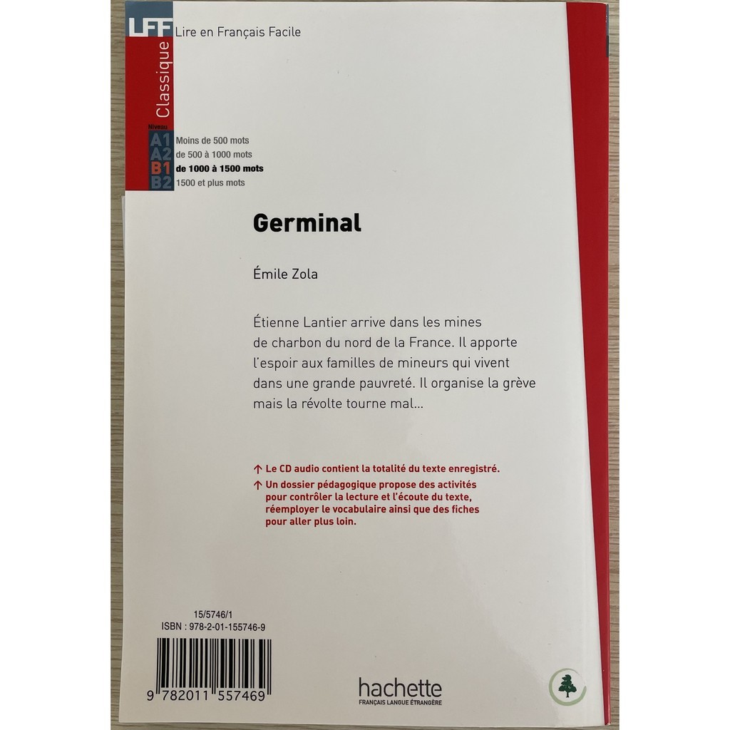 Sách luyện đọc học tiếng Pháp theo trình độ: LFF B1 - Germinal - kèm CD (trình độ B1)