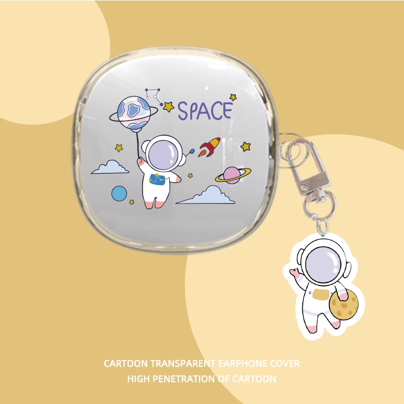 Vỏ Bọc Hộp Sạc Tai Nghe Baseus Bowie Wm02 Bằng TPU Mềm Trong Suốt Chống Sốc Kèm Móc Treo