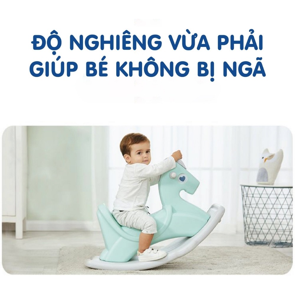 [Mẫu Mới] Ngựa bập bênh Holla 2021 - Xe ngựa chòi chân bập bênh có nhạc cho bé