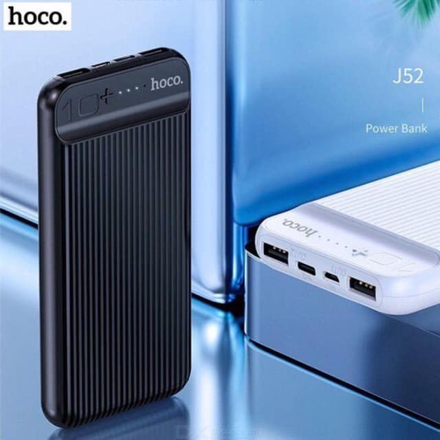 PIN SẠC DỰ PHÒNG POLYMER A+ 2 CỔNG USB 2.0A 10000MAH HOCO J52 ĐÈN LED SIÊU MỎNG SẠC NHANH. CHÍNH HÃNG  - BH 12 THÁNG