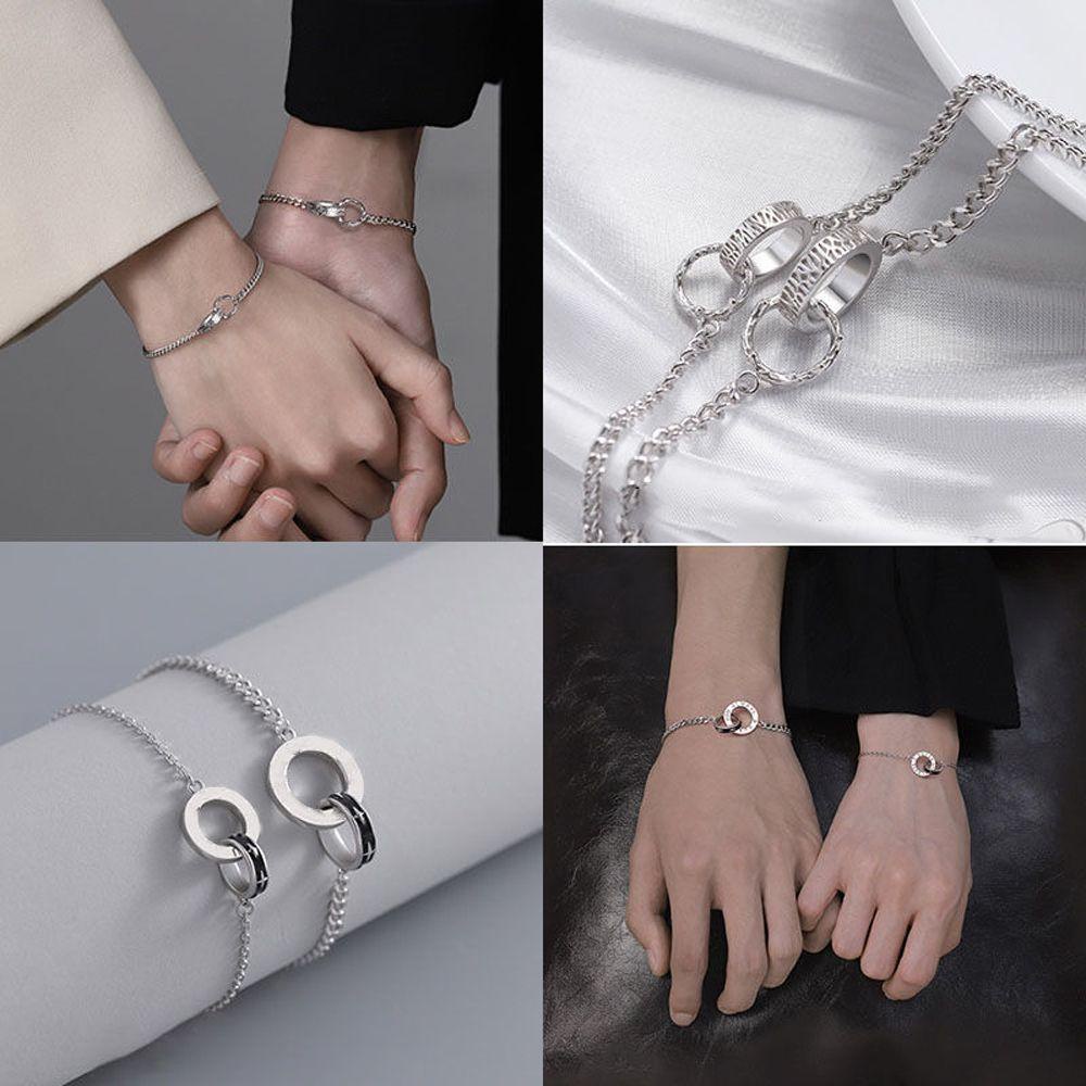 Vòng Tay Cặp Đôi Kèm Nhẫn Khắc Chữ True Love Độc Đáo Thời Trang Cho Cặp Đôi