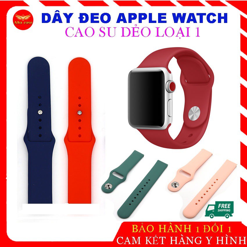 Dây Đeo Apple Watch Cao Su Cao Cấp - Dây Đồng Hồ Thông Minh Silicon Mềm AW Series 6/5/4/3/2/1 SE 38mm/40mm/42mm/44mm