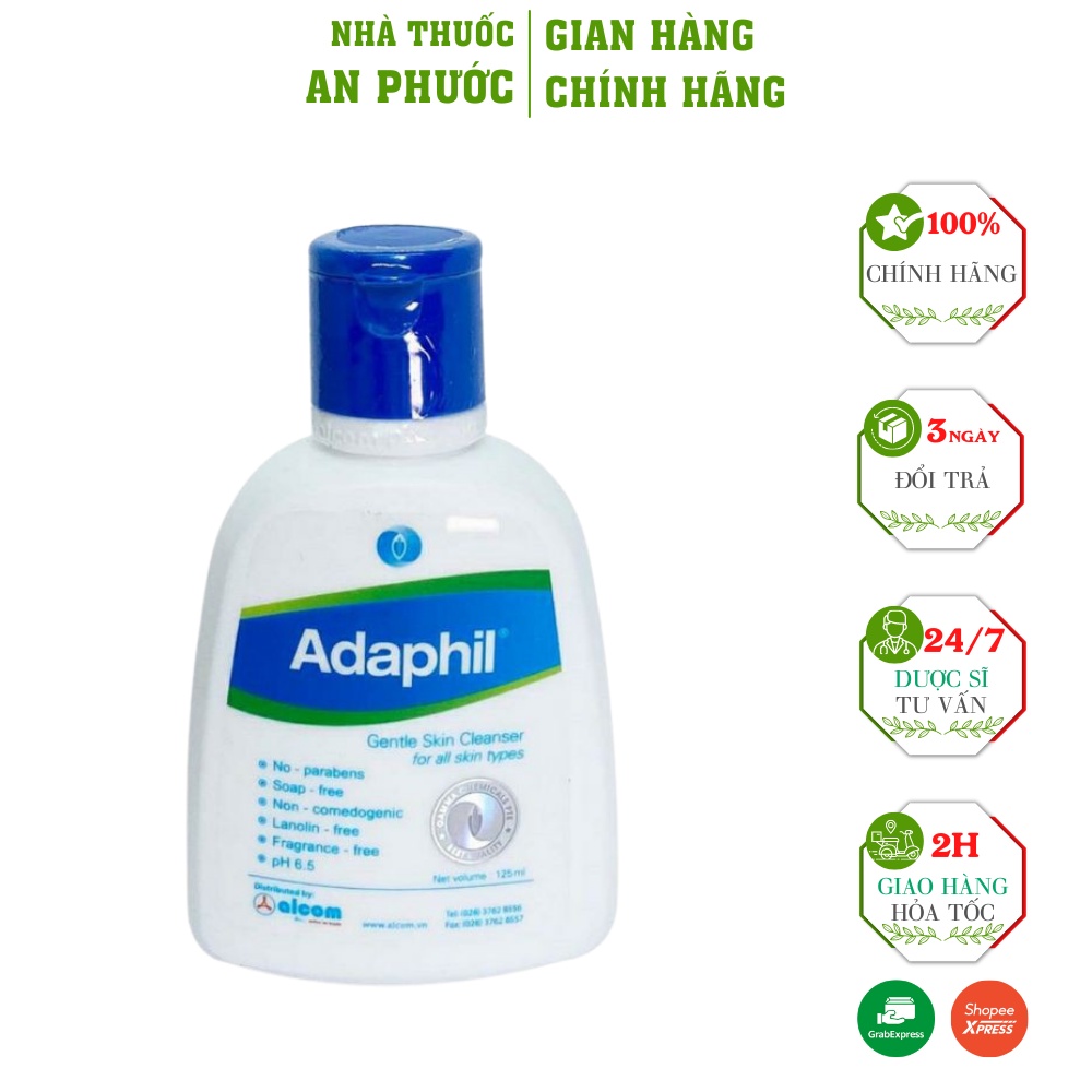 Sửa rửa mặt Adaphim ⚡ CAM KẾT CHÍNH HÃNG ⚡ Sữa rữa mặt dịu nhẹ ADAPHIL chai 125ml dành cho da nhạy cảm, da dễ tổn thương