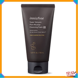 Sữa Rửa Mặt Tro Núi Lửa Innisfree Super Volcanic Pore Micellar Cleansing Foam 2X 150ml