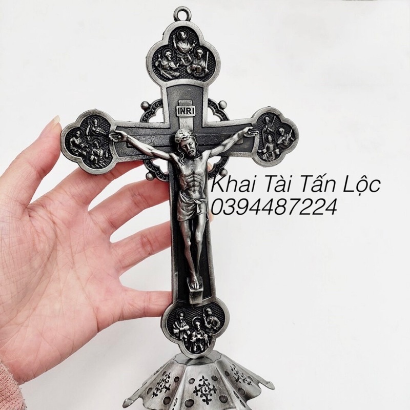 Thánh giá Chúa Jesus - Giêsu Công giáo cao 20cm để bàn , để xe trư tà bình an bạn Phước