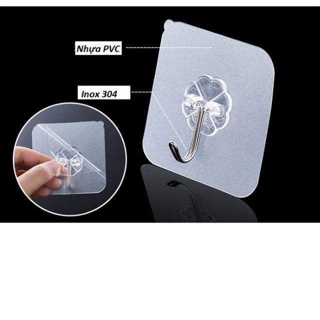 Móc Dán Tường Siêu Dính Trong Suốt Chịu Lực Tốt Treo Tường Chắc Chắn 6x6 cm 1K